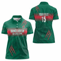 Custom Bangladesh Cricket Women Polo Shirt Go Tigers