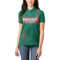 Custom Bangladesh Cricket Women Polo Shirt Go Tigers