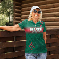 Custom Bangladesh Cricket Women Polo Shirt Go Tigers