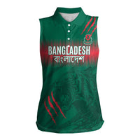 Custom Bangladesh Cricket Women Sleeveless Polo Shirt Go Tigers