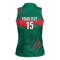 Custom Bangladesh Cricket Women Sleeveless Polo Shirt Go Tigers