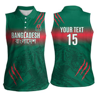 Custom Bangladesh Cricket Women Sleeveless Polo Shirt Go Tigers