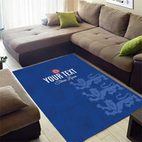 Custom England Cricket Area Rug Go Three Lions - Blue Ver