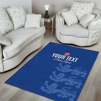 Custom England Cricket Area Rug Go Three Lions - Blue Ver