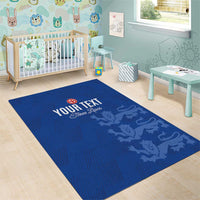 Custom England Cricket Area Rug Go Three Lions - Blue Ver