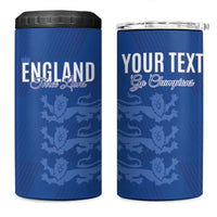 Custom England Cricket 4 in 1 Can Cooler Tumbler Go Three Lions - Blue Ver
