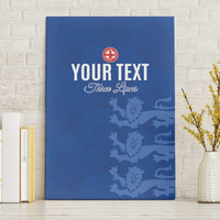 Custom England Cricket Canvas Wall Art Go Three Lions - Blue Ver