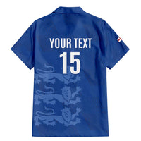 Custom England Cricket Family Matching Mermaid Dress and Hawaiian Shirt Go Three Lions - Blue Ver