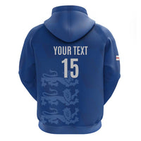Custom England Cricket Hoodie Go Three Lions - Blue Ver