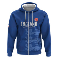 Custom England Cricket Hoodie Go Three Lions - Blue Ver