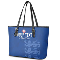 Custom England Cricket Leather Tote Bag Go Three Lions - Blue Ver