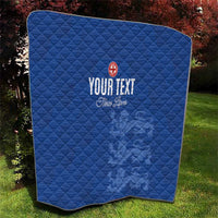 Custom England Cricket Quilt Go Three Lions - Blue Ver