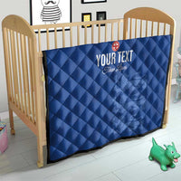 Custom England Cricket Quilt Go Three Lions - Blue Ver