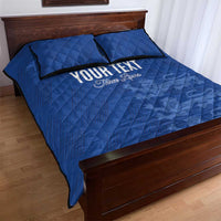 Custom England Cricket Quilt Bed Set Go Three Lions - Blue Ver
