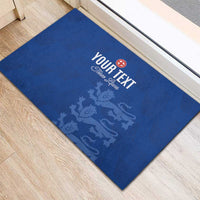 Custom England Cricket Rubber Doormat Go Three Lions - Blue Ver