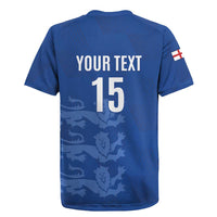 Custom England Cricket Rugby Jersey Go Three Lions - Blue Ver
