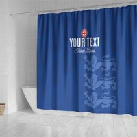 Custom England Cricket Shower Curtain Go Three Lions - Blue Ver
