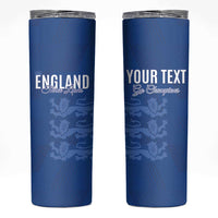 Custom England Cricket Skinny Tumbler Go Three Lions - Blue Ver