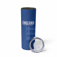 Custom England Cricket Skinny Tumbler Go Three Lions - Blue Ver