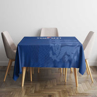 Custom England Cricket Tablecloth Go Three Lions - Blue Ver