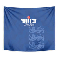 Custom England Cricket Tapestry Go Three Lions - Blue Ver