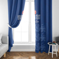 Custom England Cricket Window Curtain Go Three Lions - Blue Ver