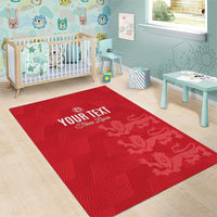 Custom England Cricket Area Rug Go Three Lions - Red Ver