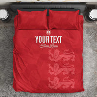Custom England Cricket Bedding Set Go Three Lions - Red Ver