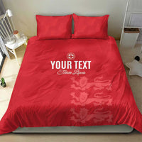 Custom England Cricket Bedding Set Go Three Lions - Red Ver