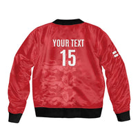 Custom England Cricket Bomber Jacket Go Three Lions - Red Ver