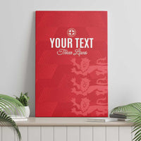 Custom England Cricket Canvas Wall Art Go Three Lions - Red Ver