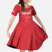 Custom England Cricket Family Matching Long Sleeve Bodycon Dress and Hawaiian Shirt Go Three Lions - Red Ver