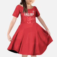Custom England Cricket Family Matching Off Shoulder Maxi Dress and Hawaiian Shirt Go Three Lions - Red Ver