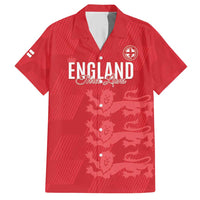 Custom England Cricket Hawaiian Shirt Go Three Lions - Red Ver