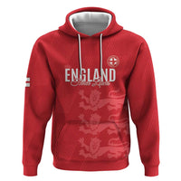 Custom England Cricket Hoodie Go Three Lions - Red Ver