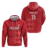 Custom England Cricket Hoodie Go Three Lions - Red Ver