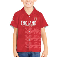 Custom England Cricket Kid Hawaiian Shirt Go Three Lions - Red Ver