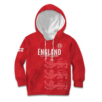 Custom England Cricket Kid Hoodie Go Three Lions - Red Ver
