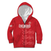 Custom England Cricket Kid Hoodie Go Three Lions - Red Ver