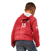Custom England Cricket Kid Hoodie Go Three Lions - Red Ver