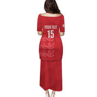 Custom England Cricket Puletasi Go Three Lions - Red Ver