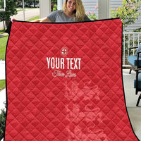 Custom England Cricket Quilt Go Three Lions - Red Ver