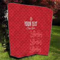 Custom England Cricket Quilt Go Three Lions - Red Ver