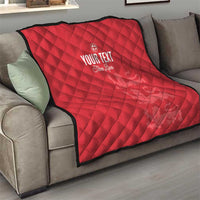 Custom England Cricket Quilt Go Three Lions - Red Ver