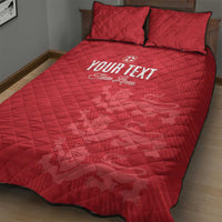 Custom England Cricket Quilt Bed Set Go Three Lions - Red Ver
