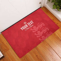 Custom England Cricket Rubber Doormat Go Three Lions - Red Ver