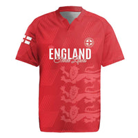 Custom England Cricket Rugby Jersey Go Three Lions - Red Ver