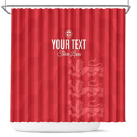 Custom England Cricket Shower Curtain Go Three Lions - Red Ver
