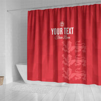 Custom England Cricket Shower Curtain Go Three Lions - Red Ver