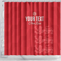 Custom England Cricket Shower Curtain Go Three Lions - Red Ver